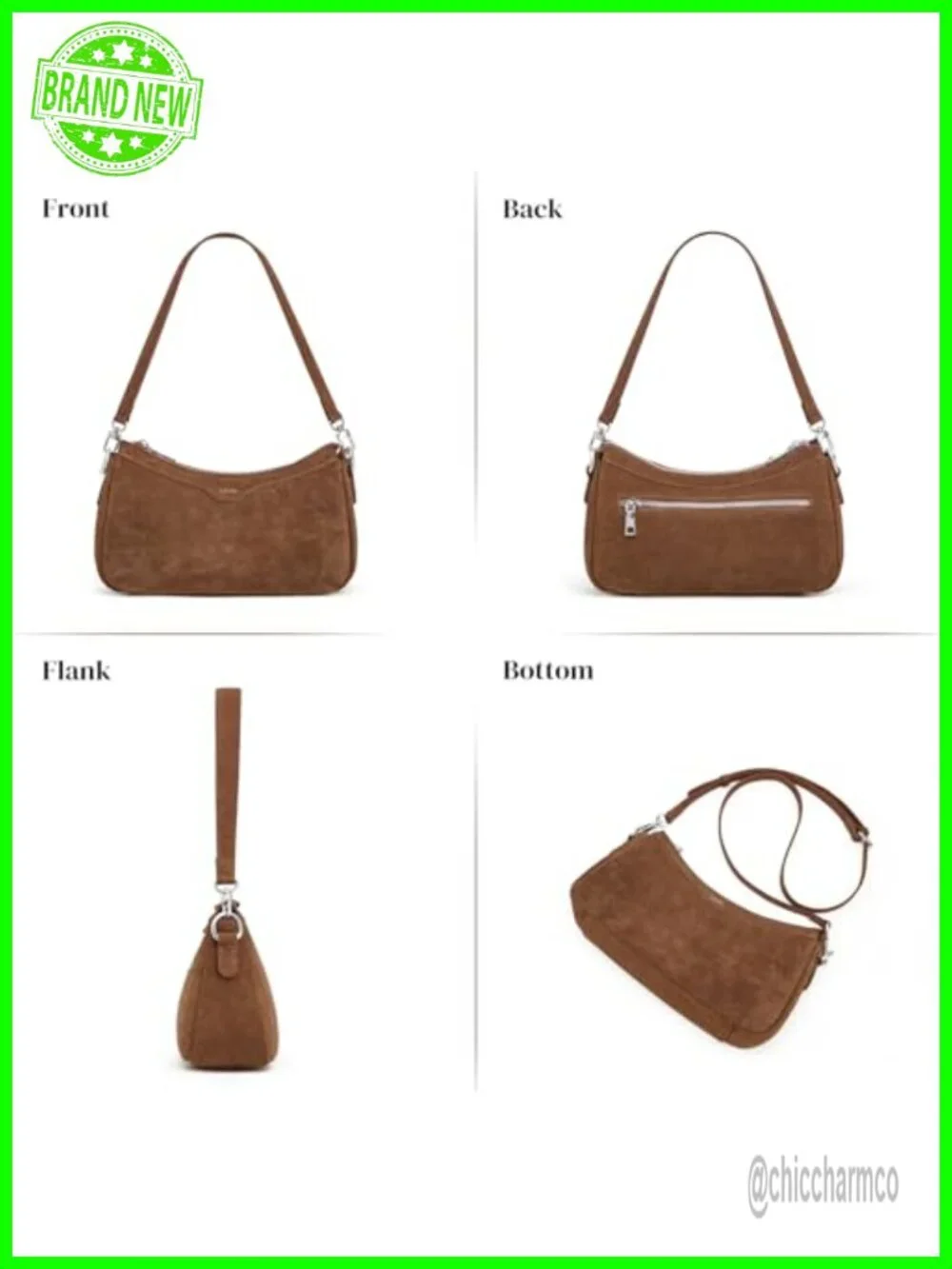 Top Grain Leather Hobo Crossbody Bag Adjustable Straps Multi Pockets